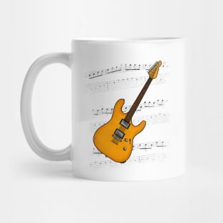 Guitar Tab Electric Guitarist Music Notation Musician (Orange) Mug